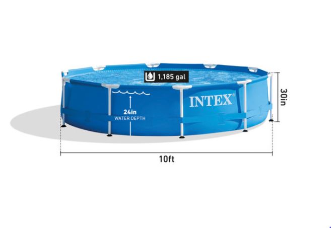 INTEX (28200) Round Above Ground Swimming Pool 10ft x