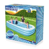 54009 Bestway Inflatable pool  10ft x 6ft x 22inch Blue Rectangular Pool with Free Electrical Pump
