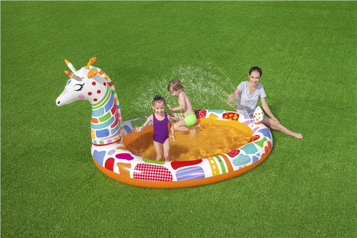 Bestway Above Ground Portable Giraffe Sprayer Kids Pool