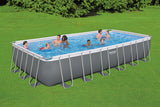 56474-Power Steel® 24' x 12' x 52"/7.32m x 3.66m x 1.32m Rectangular Pool Set