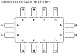 56671  Bestway  16' x 8' x 48" Portable  Rectangular Swimming Pool