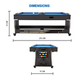 4-in-1 Multi Gaming Table  (Pool + Table Tennis + Air Hockey + Office Table) (7 ft x 3.8 ft x 2.9 ft)