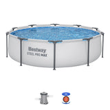 Bestway 56408 Round Above Ground Portable Swimming Pools For Kids And Adults 10ft x 2.49ft/3.05m x 76cm