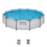 Bestway (56416) Round Above Ground Portable Swimming Pool For Kids And Adults 12ft x 2.49ft /3.66m x 76cm