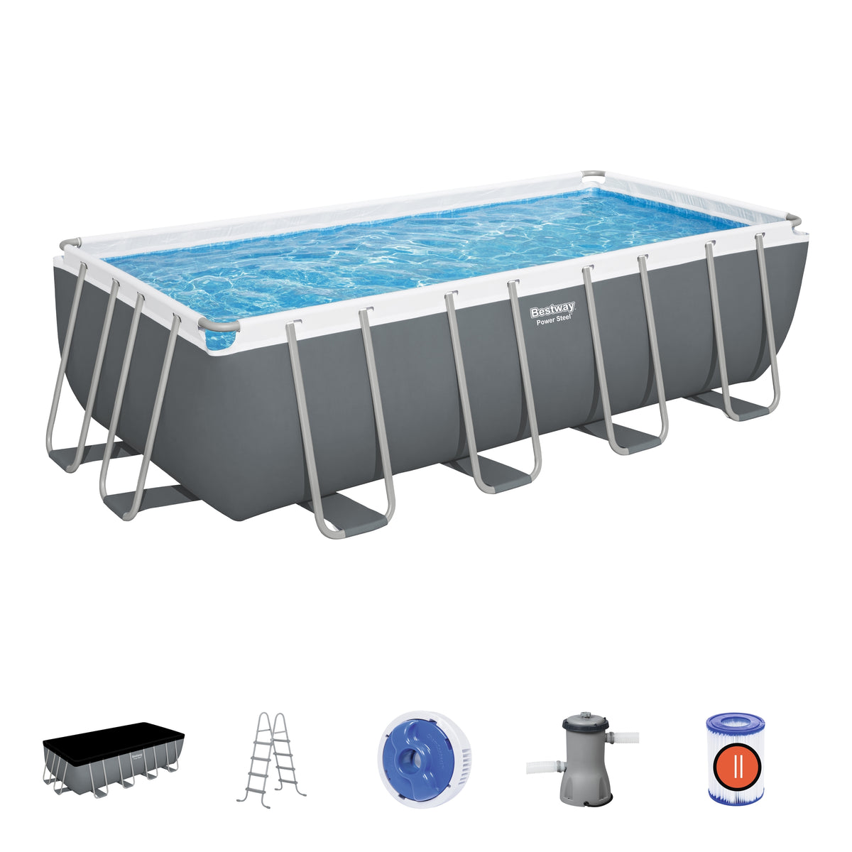 Bestway Above Ground Portable Swimming Pool Set 16.01ft x 8ft x 4ft ...