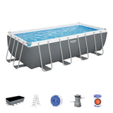 Bestway (56670) Rectangular Above Ground Portable Swimming Pool Set 16.01ft x 8ft x 4ft