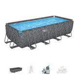 561KA Bestway® APX 365  18 Ft x 9 Ft x 4.3 Ft   Above Ground Pool Set Rectangular