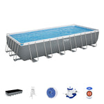 56474-Power Steel® 24' x 12' x 52"/7.32m x 3.66m x 1.32m Rectangular Pool Set