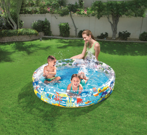 Paddling Pool Three Ring Blow Up Pool BESTWAY Metallic 3-Ring
