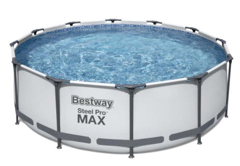 Bestway (56260) Above Ground Steel Pro Max Steel Frame Portable Swimming Pool Set with Filter Pump 12ft x 3ft